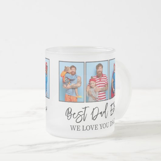 Vaderdag Gift Best Pap Ever Photo Collage Matglas Koffiemok (Voorkant rechts)