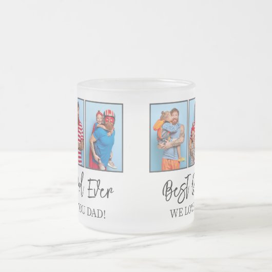 Vaderdag Gift Best Pap Ever Photo Collage Matglas Koffiemok (Center)