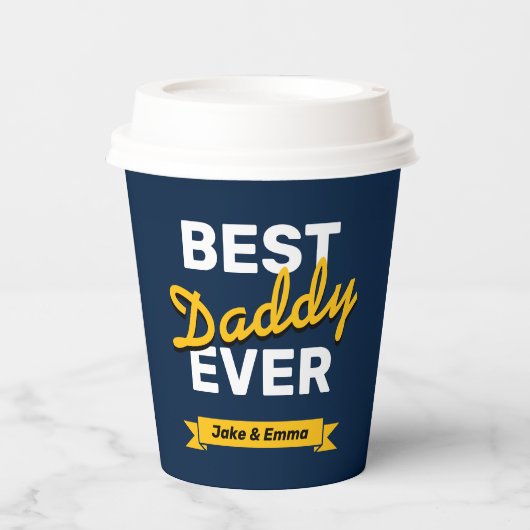 Vaderdag Gift | Beste papa ooit papieren bekers (Voorkant)