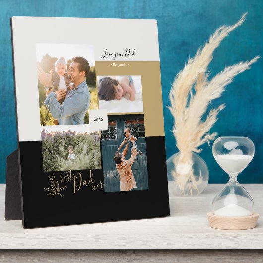 Vaderdag gift Beste vader ooit Foto Collage Fotoplaat (Zijkant)