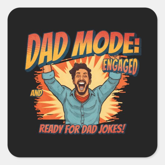 Vaderdag Gift | Dad Mode Vierkante Sticker (Voorkant)