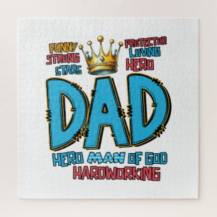 Vaderdag Gift Hero Man van God Legpuzzel