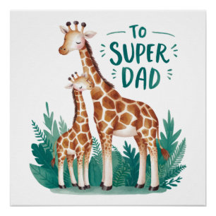 Vaderdag Gift Naar Super Dad Perfect Poster