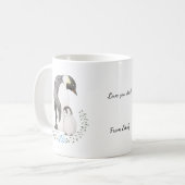 vaderdag Gift Penguin Pap en Kinderkunst Aangepast Koffiemok (Voorkant links)