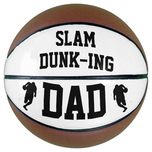 Vaderdag Gift | Slam Dunk Dad Foto's Keepsake Basketbal (Voorkant)