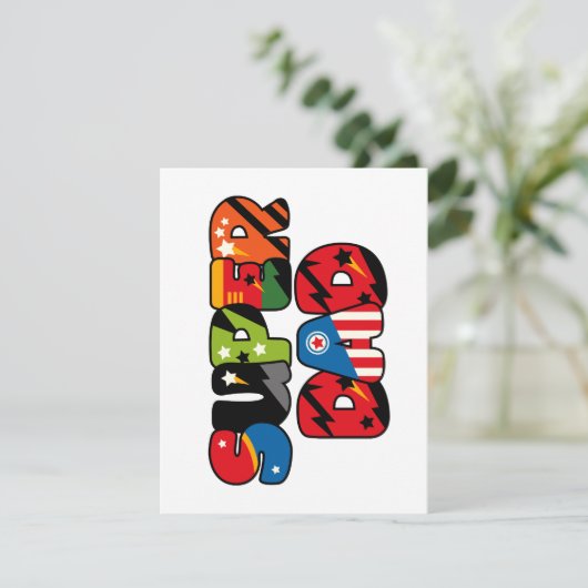 Vaderdag Gift Superheld Superheld Super Pap Feestdagenkaart (Staand voorkant)