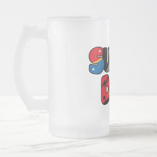 Vaderdag Gift Superheld Superheld Super Pap Matglas Bierpul (Links)