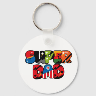 Vaderdag Gift Superheld Superheld Super Pap Sleutelhanger