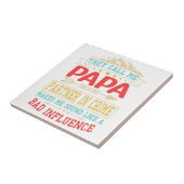 Vaderdag Gift - ze noemen me slechte beïnvloedings Tegeltje (Zijkant)