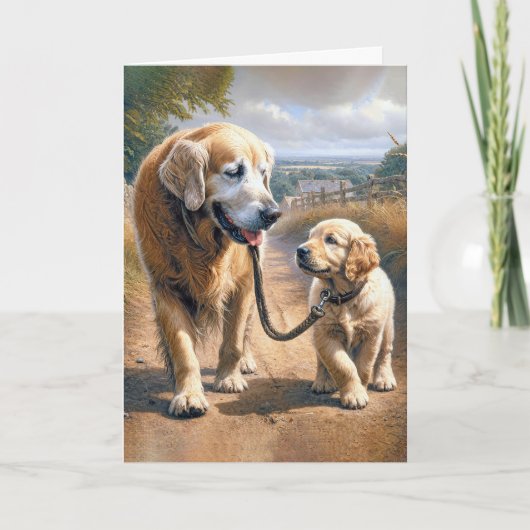 Vaderdag Golden Retrievers Kaart (Voorkant)