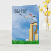 Vaderdag golftas en bal kaart (Gele Bloem)