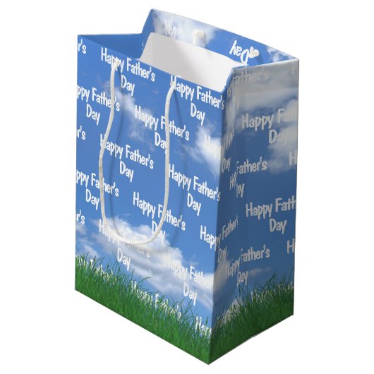 Vaderdag golfzak in gras medium cadeauzakje (Achterkant Gekanteld)