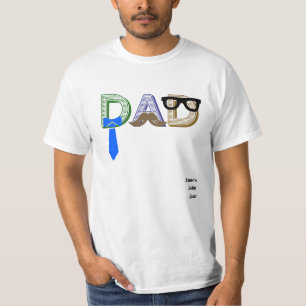 Vaderdag Grappige vader aangepaste namen T-shirt