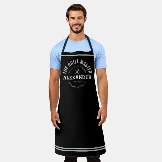 Vaderdag Grill Master Modern Funny Chef Schort (Gedragen)