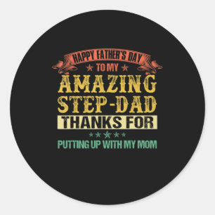 Vaderdag   Happy Vaderdag to Step Dad Ronde Sticker