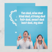 Vaderdag Heartfelt Message Flat Holiday Kaart (Voorkant / Achterkant)