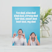 Vaderdag Heartfelt Message Flat Holiday Kaart (Staand voorkant)