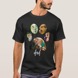 Vaderdag Hond Pa 5 Paw Print Fotocollage T-shirt