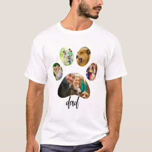 Vaderdag Hond Pa   5 Paw Print Fotocollage T-shirt