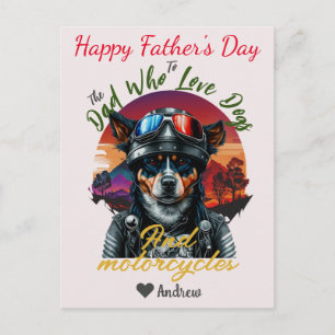 vaderdag, hondenvader, motorfietsen, eenvoudig mod feestdagenkaart
