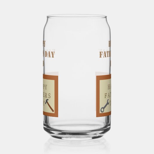 Vaderdag houten teken aangepaste bericht blikvorm glas (Rechts)