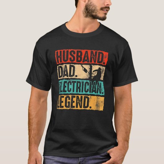 Vaderdag Husband Dad Electricier Legend Electr T-shirt (Voorkant)