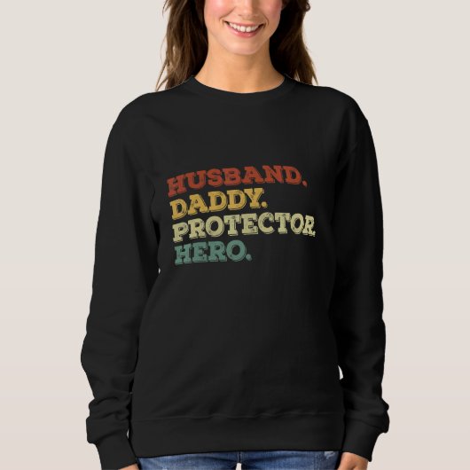 Vaderdag Husband Dad Protector Hero Trui (Voorkant)