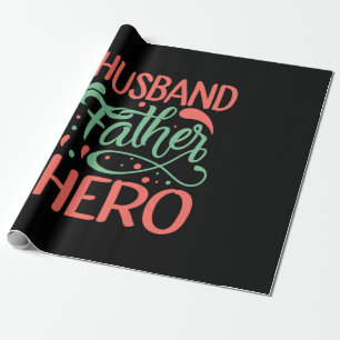 Vaderdag Husband Father Hero Cadeaupapier