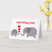 Vaderdag Kaart Baby en papa olifant (Gele Bloem)