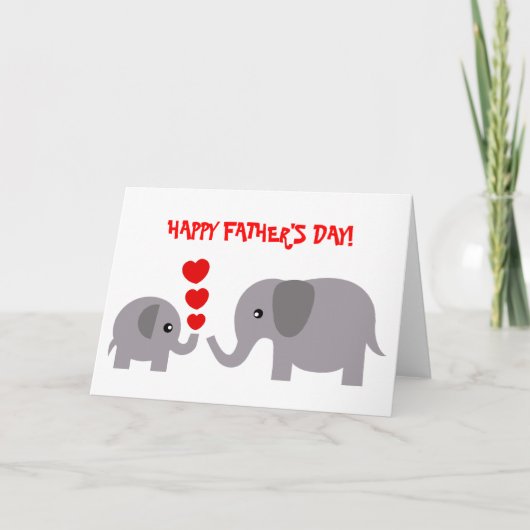 Vaderdag Kaart Baby en papa olifant (Voorkant)