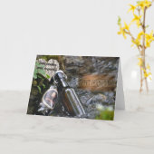 Vaderdag kaart met bierflesjes in een beek (Gele Bloem)