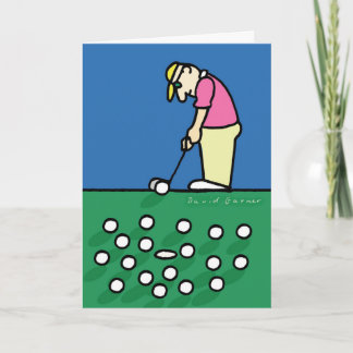 Vaderdag kaart met golferillustratie