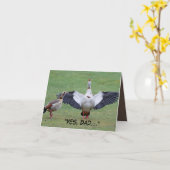 Vaderdag kaart met grappige gans (Gele Bloem)