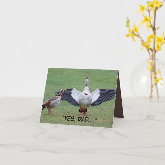 Vaderdag kaart met grappige gans (Gele Bloem)