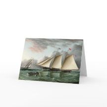 Vaderdag Kaart met Schooner