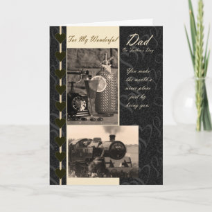 Vaderdag Kaart Pap, met de trein