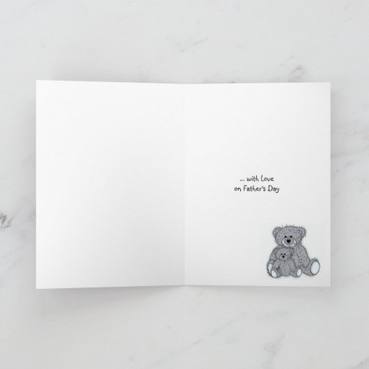 Vaderdag Kaart, pap, twee kleine teddyberen Kaart (Binnen)