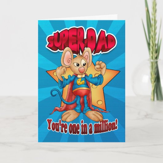 Vaderdag Kaart - Super Dad Mouse - One in a Mil (Voorkant)