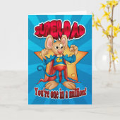 Vaderdag Kaart - Super Dad Mouse - One in a Mil (Gele Bloem)