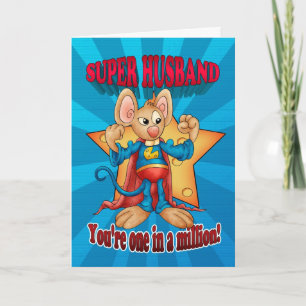 Vaderdag Kaart - Super Husband Mouse - Een in een