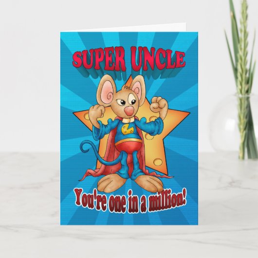 Vaderdag Kaart - Super Uncle Mouse - Een in een M (Voorkant)