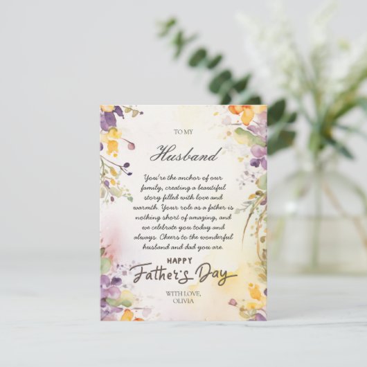 Vaderdag kaart voor echtgenoot van echtgenote foto (Staand voorkant)