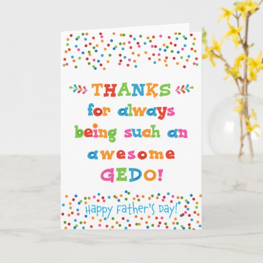 Vaderdag Kaart voor Gedo (Gele Bloem)