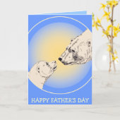 Vaderdag Kaarten Polar Beer Wenskaart (Gele Bloem)