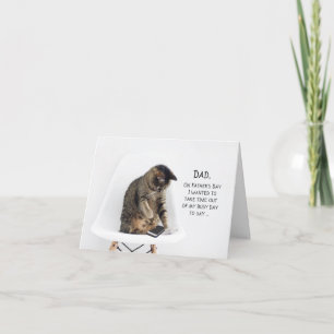 Vaderdag Kat op Telefoon Van Dochter Kaart