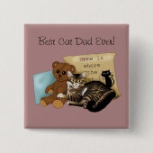 Vaderdag Kat Vierkante Button 5,1 Cm (Voorkant)