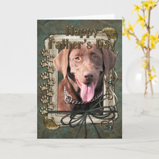 Vaderdag - Labrador - Chocolade Kaart (Gele Bloem)