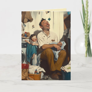 Vaderdag Lachen in de wasruimte