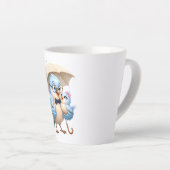 Vaderdag Latte Mok | Blauwe Vader Vogel Familie (Rechterhoek)