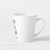 Vaderdag Latte Mok | Blauwe Vader Vogel Familie (Rechts)